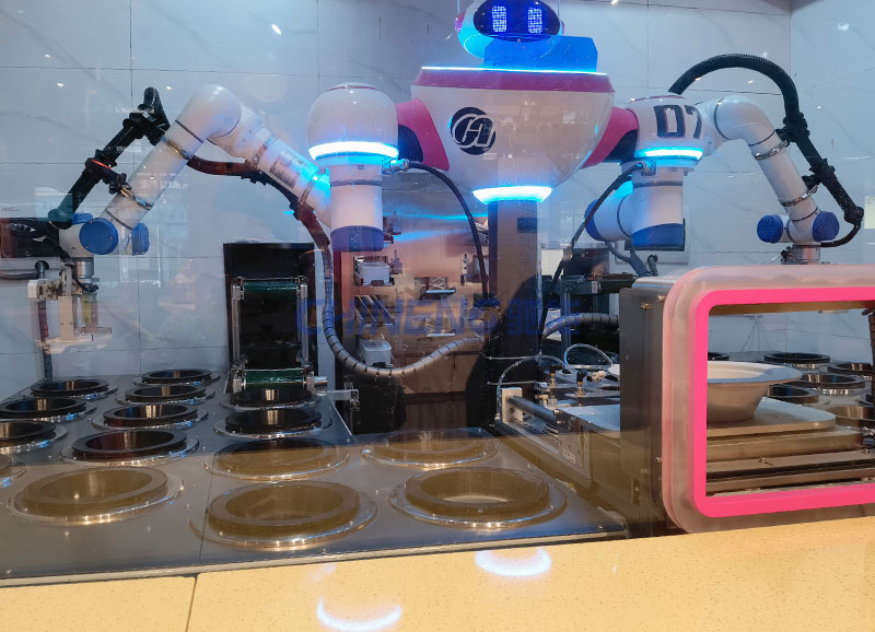 广州白云天降美食机器人中餐厅厨房煲仔饭机器人