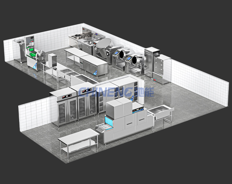 50-100人标准套餐智能食堂3D效果图